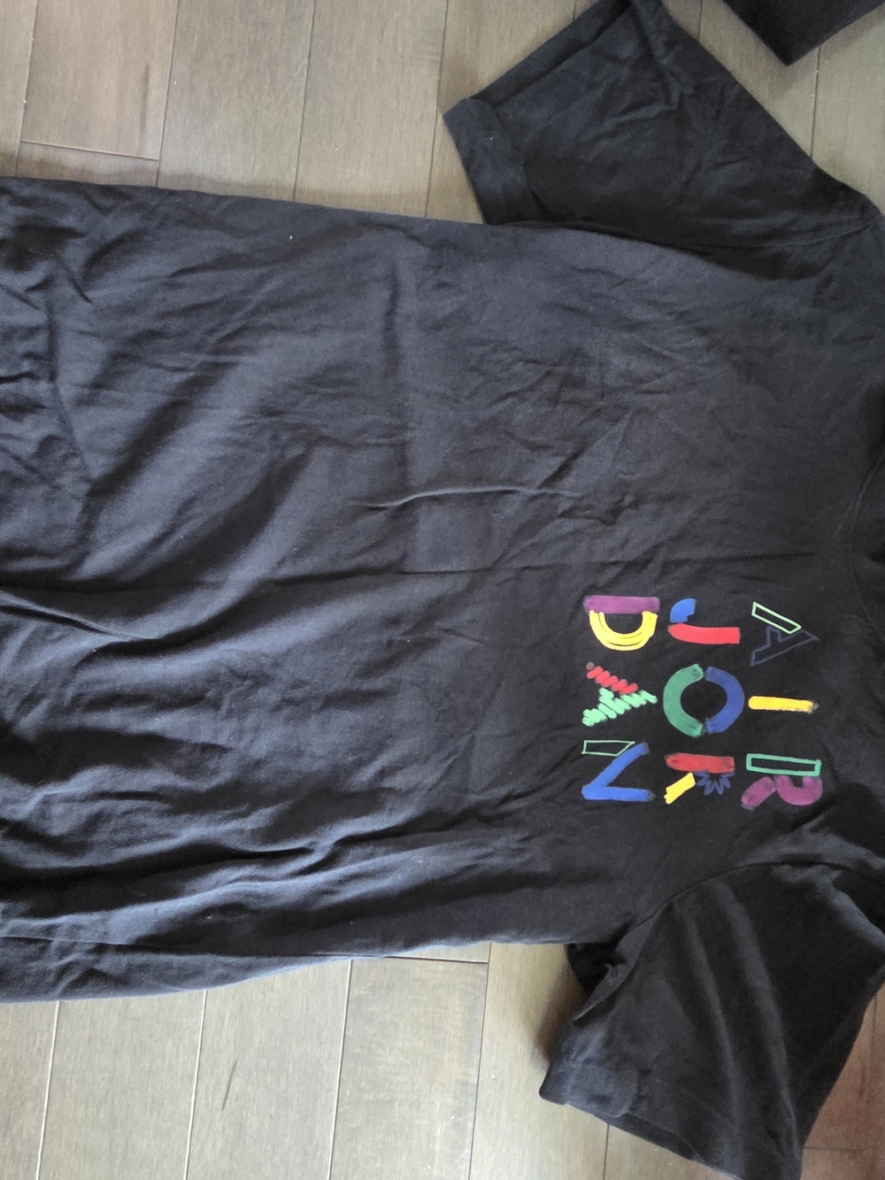 Black Graphic T-Shirt with Multicolor AIR JORDAN Logo